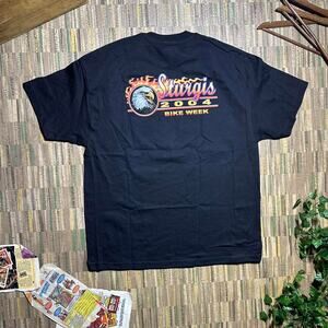 Vintage Y2K Sturgis Bike Rally Tee Mens 2XL Black Boxy 2000s Skater Shirt